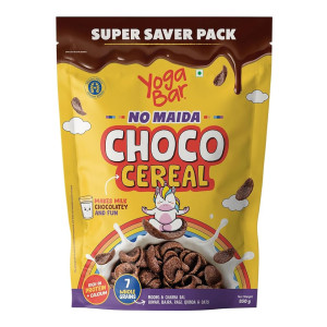 Yogabar Multigrain Chocos Cereal for Breakfast, Zero Maida, Delicious Chocolate Chocos for Kids & Adults, Protein Food, 0 Preservatives, 0 Chemicals, Contains Jowar, Bajra, Ragi, Quinoa & Oats, 850g
