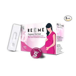 Beeme Rapid Pregnancy Test Kit(PACK 5) Single Step Pregnancy Testing Kit | 1 Individually Sealed Tests with Manual | 99% Accuracy