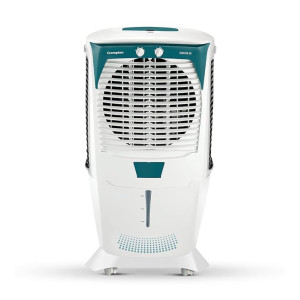 Crompton Ozone Desert Air Cooler- 55L; with Everlast Pump, Auto Fill, 4-Way Air Deflection and High Density Honeycomb pads; White & Teal