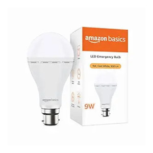 amazon basics - Rechargeable 9W LED Emergency Inverter Bulb, Cool White (Base B22)