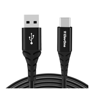 ElevOne Unbreakable 2A Fast Charging 1m Type C Cable for Smartphones, Tablets, Laptops & other Type C devices, 480Mbps Data Sync, (ECT-1, Black) [coupon]