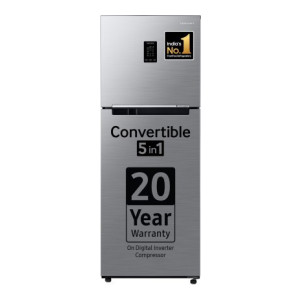 SAMSUNG 301 L Frost Free Double Door 3 Star Convertible Refrigerator with Convertible 5-in-1 Digital Inverter with Display  (Refined Inox, RT34C4523S9/HL) [Rs.4250 off with ICICI CC+ Rs.1250 off using 100 supercoins]