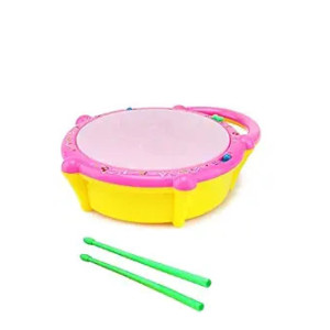 GRAPHENE Battery Operated Flash Drum with Multi Color 3D Lights, Music Baby Toy for 2 3 4 Year Kid Boy & Girl