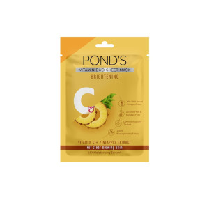 PondsVitamin C + Pineapple Extract Brightening Sheet Mask For Clear Glowing Skin 25 ml [Use code : EXTRA50]