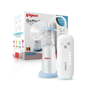 Pigeon Electric Breast Pump Gomini Plus Soft Adaptive Cushion One Size Fits All | Portable & Compact USB Charging | 1 Stimulation 5 Expression Modes Gently Stimulates Milk Flow Easy to Clean, White [coupon]