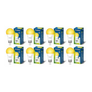 Crompton Dyna Ray 12W Round E27 LED Warm White Pack of 8