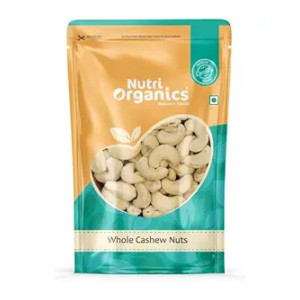 Nutri Organics, Dry Fruit Natural Premium Whole Cashew Nuts W320 Value Pack GMS, 100 gram