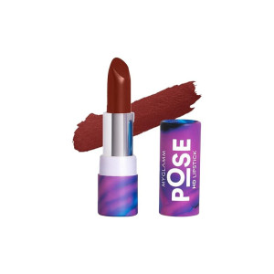 MyGlamm POSE HD Lipstick-Mahogany (Brown)-4 gm | Matte Lipstick | Enriched with Moringa oil & Vitamin E | Long-lasting & Moisturising