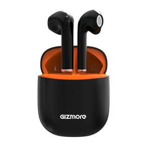 GIZMORE 801 Air Massive Playback Upto 25 Hr, Voice Assistant & Type C Fast Charge Bluetooth Headset (Black)