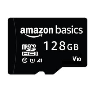 Amazon Basics 128 GB Micro SD Card with Adapter | Upto 120 MB/s | Class 10 | U1, C10, V10 Speed Classes