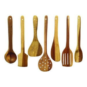 SRE 27 Wooden Spatula  (Pack of 7)
