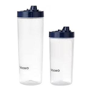 Amazon Brand - Solimo Plastic Oil Dispenser, Set of 2 (1 L and 750 ml), Dark Blue