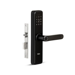 QUBO Smart Door Lock Essential from Hero Group | 5-Way Unlocking | Fingerprint | Pincode | RFID Card | Bluetooth Mobile App | Mechanical Key | OTP Access | 1 Year Brand Warranty | (Black)
