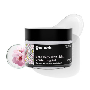QUENCH Ultra Light Moisturizer with 2% Niacinamide, Cherry Blossom & Pearl Extracts| Brightens Skin, Calms Inflammation and Prevents Signs of Ageing| Made in Korea| For All Skin Types (50ml) (Sample loot)