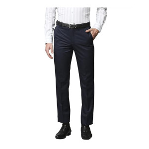 Park Avenue Men's Flat Front Super Slim Fit Dark Blue Formal Trouser