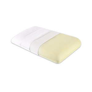 The White Willow Orthopedic Memory Foam Regular Neck & Back Support Sleeping Bed Pillow with Removable Cover (22" L x 14" W x 4" H Inches)- Off White