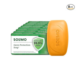 Amazon Brand - Solimo Germ Protection Soap, 125gm (Pack of 8)