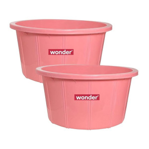 Wonder Homeware Tub 40 Heavy Qyality Tub, 1 pc Tub 38 LTR Pink (2)