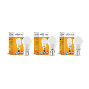 Wipro Garnet 10W LED Bulb for Home & Office |Cool Day White (6500K) | B22 Base|220 degree Light coverage |4Kv Surge Protection |400V High Voltage Protection |Energy Efficient | Pack of 3