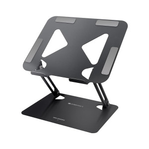 Zebronics NS3000 Portable Laptop & Tablet Stand Supports Upto 17” with Max. 5KG Support, Anti-Slip Silicone Pads, Foldable Design, Multi Angle Adjustment, Carbon Steel Body