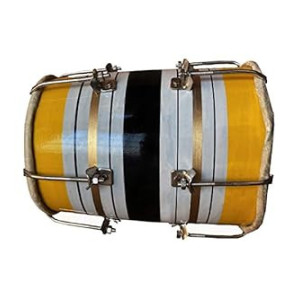 GT manufacture First 8'' Nut & Bold Baby Dholak Beautyfull Yellow Multicolour Design(Multicolour)