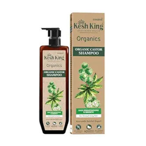 Kesh King Organics - Organic Castor Shampoo |Boosts Hair Growth & Strengthens|For Smooth, Voluminous Hair|Organics|No Artificial Colours, Parabens, Phthalates Or Harmful Chemicals - 300Ml, 369 Grams