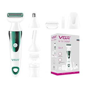 VGR V-720 Professional Ladies Grooming Kit for full body grooming| 5 in 1 lady care set (Green)