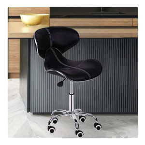 Da URBAN® Horse Height Adjustable & Revolving Bar Stool/Kitchen Chair with Wheels (Black) (1 Pc)
