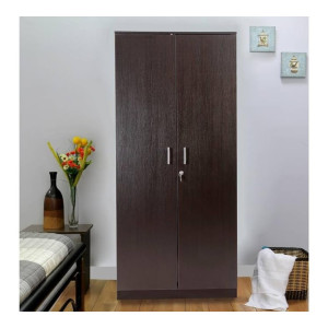 HomeTown Prime Engineered Wood Two Door Wardrobe in Wenge Colour with 10% off on ICICI Credit cards