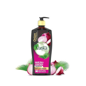 Dabur Vatika Onion Hair Fall Control Shampoo - 640ml | Up to 97% Hair Fall Reduction I With Onion and Saw Palmetto I No Nasties Shampoo | Fortified with Vitamin E & Pro-Vitamin B5