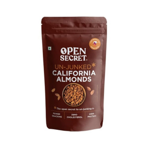 Open Secret Almonds | 200g | Dry Fruits, Badam, Premium California Dried, High in Fiber Whole Natural Badam, Boost Immunity, 100% Natural & Healthy Nutritious Delights & Gluten Free (Pack of 1)