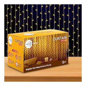 wipro Garnet Curtain LEDs Festive Light | Curtain LED String Light for Festival Decoration| Decoration for Wedding, Diwali, New Year, Home Decor| Warm White, 108 LEDs,3 mtr,Pack of 1