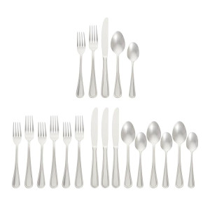 Amazon Basics 20-Piece Stainless Steel Crown Flatware Set, Service for 4