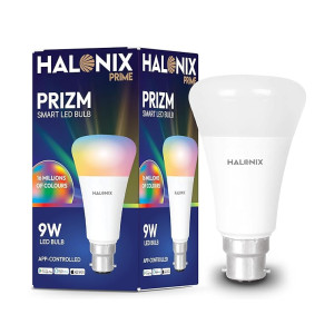 Halonix Wi-Fi Enabled Smart LED Bulb 9W B22D (16 Million Colors + Warm White/Neutral White/White) (Compatible with Amazon Alexa and Google Assistant)