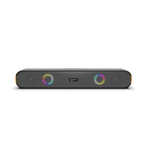 amazon basics X12R 16W Bluetooth Soundbar with 2000 mAh Battery | 2X Bass | Up to 10 hrs of Playback | RGB Lights | Bluetooth 5.3, Aux & USB Connectivity (Black)