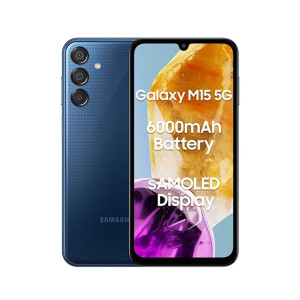 Samsung Galaxy M15 5G (Blue Topaz,4GB RAM,128GB Storage)| 50MP Triple Cam| 6000mAh Battery| MediaTek Dimensity 6100+ | 4 Gen. OS Upgrade & 5 Year Security Update| Super AMOLED Display| Without Charger with Flat Rs.1000 Off with ICICI/Onecard Credit Cards