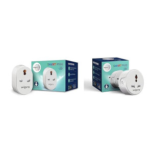 Wipro 16A Smart Plug-Suitable For Large Appliances-Gysers, Microwave Ovens, Air Conditioners-White + Wipro 10A Smart Plug-Suitable For Small Appliances-TVs, Electric Kettle, Mobile & Laptop Chargers