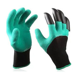 GLUN® Claw Gardening Gloves for Planting Breathable Material with Right Hand Fingertips ABS Claws for Digging and Gardening Pair (Coupon)