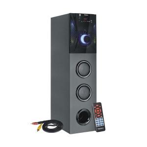 TRONICA Banjo 24" Dj Tower Home Theater System with Vivid Light Effects & Remote-Plays Bluetooth,USB,Sd Card,Fm,Aux, Mic