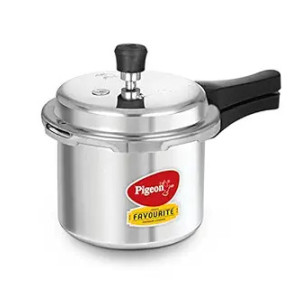 Pigeon By Stovekraft Favourite Aluminium Pressure Cooker with Outer Lid Gas Stove Compatible 3 Litre Capacity for Healthy Cooking (Silver) (Coupon)