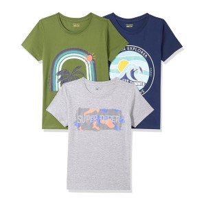 Amazon Brand - Symbol Boy's T-Shirt (Pack of 3)