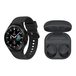 Samsung Galaxy Watch4 Classic LTE (4.6cm, Black) & Galaxy Buds2 Pro, Bluetooth Truly Wireless in Ear Earbuds with Noise Cancellation (Graphite, with Mic)