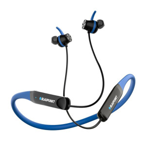 Blaupunkt Newly Launched BE120 Touch Wireless Neckband with Multi-Touch Control I Auto Magnetic Off I Gaming Ready I 40H Playtime I TurboVolt Charging I Built-in Handsfree Calling (Blue)