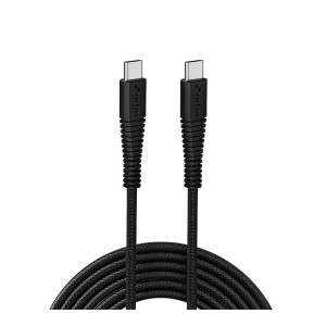 URBN Type-C to Type-C | 65W Super Fast Charging Adapter Cable | Unbreakable Nylon Braided Rugged Cable | Power Delivery (PD) Compatible | Made in India | Length (5 Feet) - Black