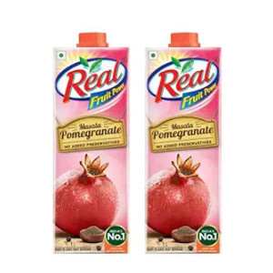 Real Fruit Juice, Masala Pomegranate, 1L Box (Pack of 2)