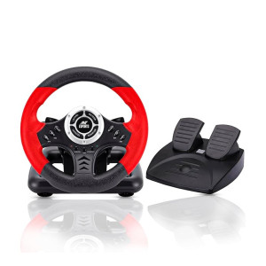 Ant Esports GW170 Competition Racing Steering Wheel with Universal USB Port and with Pedal, Suitable for PC, PS3, PS4, Xbox One, Xbox Series S&X, Nintendo Switch and Android TV – Red Black