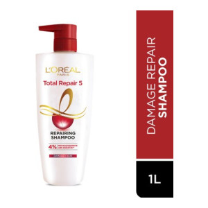 L'Oréal Paris Total Repair 5 Shampoo|For Damaged Hair with Pro-Keratin & Ceramide  (1 L)