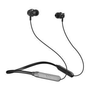 pTron Tangent Duo Bluetooth 5.2 Wireless in Ear Headphones, 13mm Driver, Deep Bass, HD Calls, Fast Charging Type-C Neckband, Dual Pairing, Voice Assistant & IPX4 Water Resistant (Black/Grey)