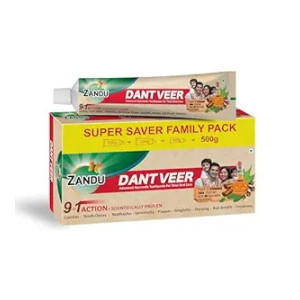 Zandu Dantveer, 500g, India’s 1st Ayurvedic toothpaste with Irimedadi oil | Scientifically proven formula |Fights 9 dental problems