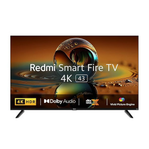 Redmi 108 cm (43 inches) 4K Ultra HD Smart LED Fire TV L43R8-FVIN (Black) [Rs.4000 off Using ICICI Credit Card]